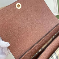 Replica Burberry Vintage Check Note Crossbody Bag Coffee Clone Cheap