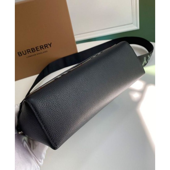 Replica Burberry Vintage Check Note Crossbody Bag Black Clone Cheap