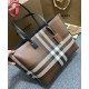 Replica Burberry Checked Tote Bag Dark Coffee Clone Cheap