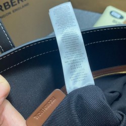 Replica Burberry Checked Tote Bag Dark Coffee Clone Cheap