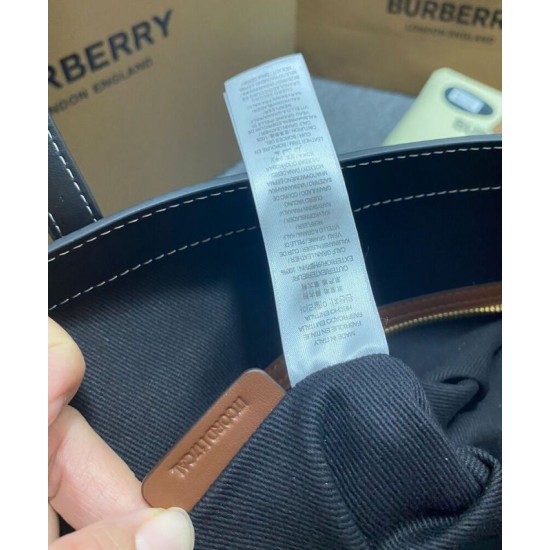 Replica Burberry Checked Tote Bag Dark Coffee Clone Cheap