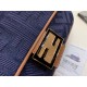 Replica Fendi Baguette Medium Bag Blue Denim Fake