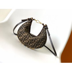 Replica Fendi Fendigraphy Mini Bag Brown FF Jacquard Fabric Fake