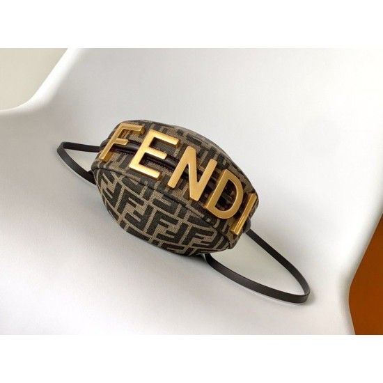 Replica Fendi Fendigraphy Mini Bag Brown FF Jacquard Fabric Replica Fendi Fendigraphy Mini Bag Brown FF Jacquard Fabric Fake