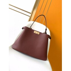 Replica Fendi Peekaboo Soft Large Bag Dark Brown Fake