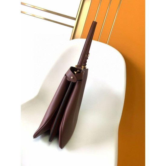 Replica Fendi Peekaboo Soft Large Bag Dark Brown Fake