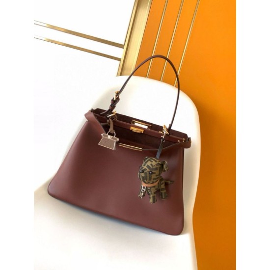 Replica Fendi Peekaboo Soft Large Bag Dark Brown Fake