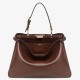 Replica Fendi Peekaboo Soft Large Bag Dark Brown Fake