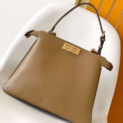 Replica Fendi Peekaboo Soft Medium Bag Brown Fake