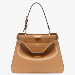 Replica Fendi Peekaboo Soft Medium Bag Brown Fake