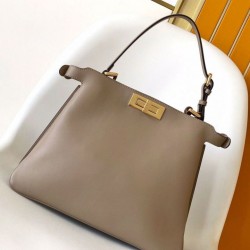 Replica Fendi Peekaboo Soft Medium Bag Dove Gray Fake
