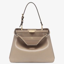 Replica Fendi Peekaboo Soft Medium Bag Dove Gray Fake