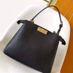 Replica Fendi Peekaboo Soft Medium Bag Black Fake