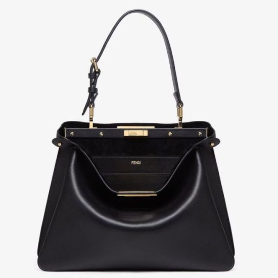 Replica Fendi Peekaboo Soft Medium Bag Black Fake