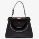 Replica Fendi Peekaboo Soft Medium Bag Black Fake