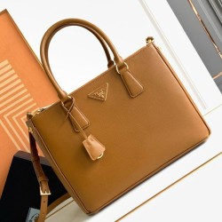 Replica Prada Galleria Large Bag Saffiano Brown Fake