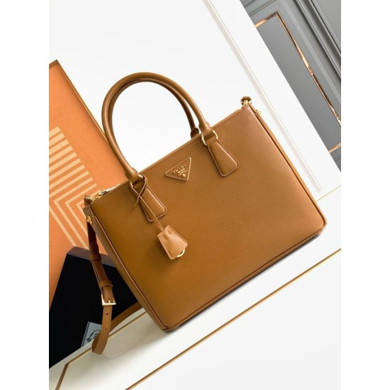 Replica Prada Galleria Large Bag Saffiano Brown Fake
