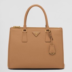 Replica Prada Galleria Large Bag Saffiano Brown Fake