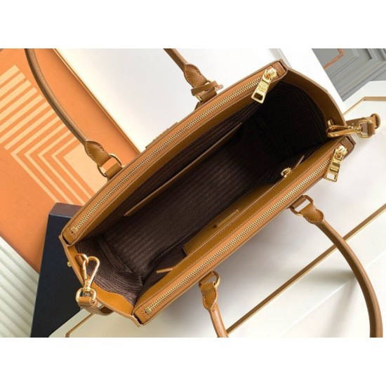 Replica Prada Galleria Large Bag Saffiano Brown Fake
