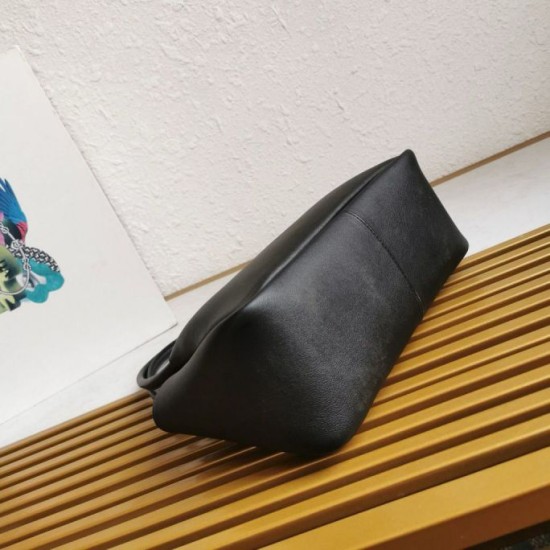 Replica Prada Shoulder Bag with Triangle Logo Black Fake