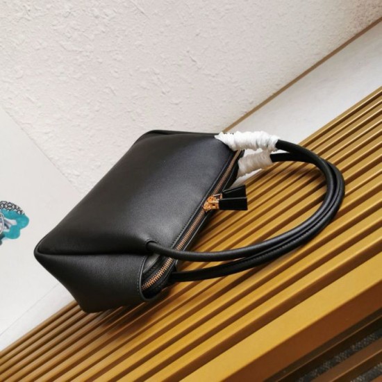 Replica Prada Shoulder Bag with Triangle Logo Black Fake