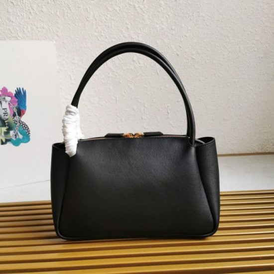 Replica Prada Shoulder Bag with Triangle Logo Black Fake
