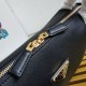 Replica Prada Shoulder Bag with Triangle Logo Black Fake
