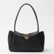 Replica Prada Shoulder Bag with Triangle Logo Black Fake