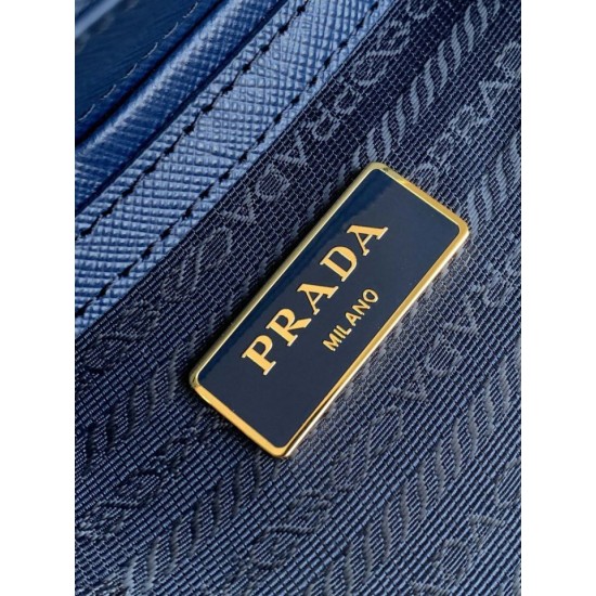 Replica Prada Mini/Medium Galleria Saffiano Bag Blue