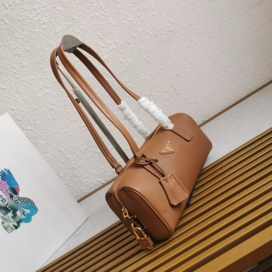 Replica Prada Medium Top-handle Bag with Padlock Caramel Fake