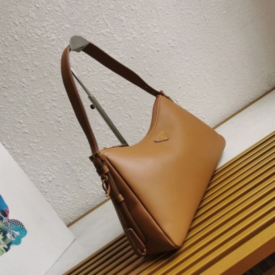 Replica Prada Aimee Large Shoulder Bag Brown Fake