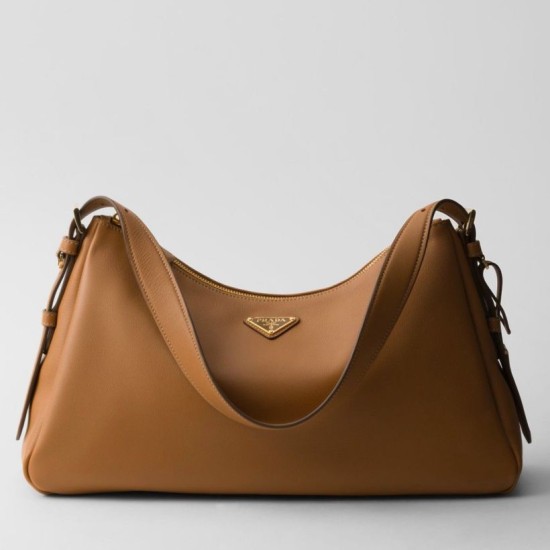 Replica Prada Aimee Large Shoulder Bag Brown Fake