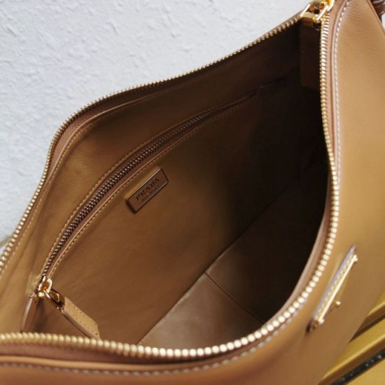 Replica Prada Aimee Large Shoulder Bag Brown Fake