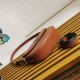 Replica Prada Arque Shoulder Bag with Flap Brown Fake