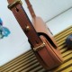 Replica Prada Arque Shoulder Bag with Flap Brown Fake