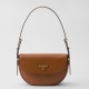 Replica Prada Arque Shoulder Bag with Flap Brown Fake