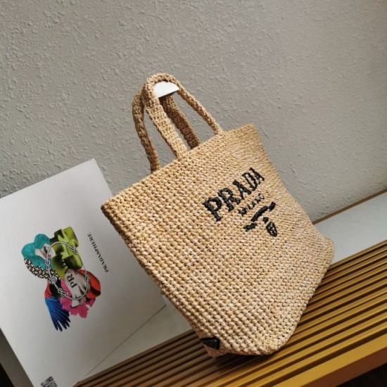 Replica Prada Large Crochet Tote Bag Raffia-effect Yarn Beige Fake Replica Prada Large Crochet Tote Bag Raffia-effect Yarn Beige Fake