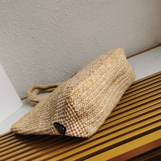 Replica Prada Large Crochet Tote Bag Raffia-effect Yarn Beige Fake Replica Prada Large Crochet Tote Bag Raffia-effect Yarn Beige Fake