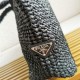 Replica Prada Large Crochet Tote Bag Raffia-effect Yarn Black Fake Replica Prada Large Crochet Tote Bag Raffia-effect Yarn Black Fake