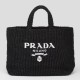 Replica Prada Large Crochet Tote Bag Raffia-effect Yarn Black Fake Replica Prada Large Crochet Tote Bag Raffia-effect Yarn Black Fake