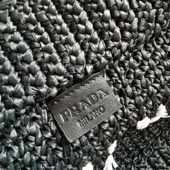 Replica Prada Large Crochet Tote Bag Raffia-effect Yarn Black Fake Replica Prada Large Crochet Tote Bag Raffia-effect Yarn Black Fake