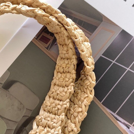 Replica Prada Small Tote Bag Woven Raffia Beige Fake