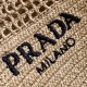 Replica Prada Small Tote Bag Woven Raffia Beige Fake