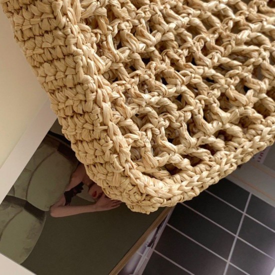 Replica Prada Small Tote Bag Woven Raffia Beige Fake
