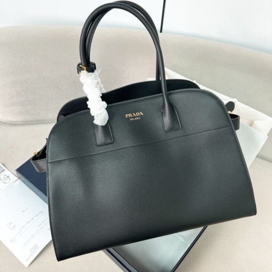 Replica Prada Large Tote Bag with Buckles Black Fake Replica Prada Large Tote Bag with Buckles Black Fake