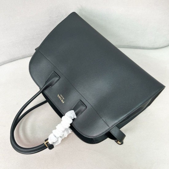 Replica Prada Large Tote Bag with Buckles Black Fake Replica Prada Large Tote Bag with Buckles Black Fake