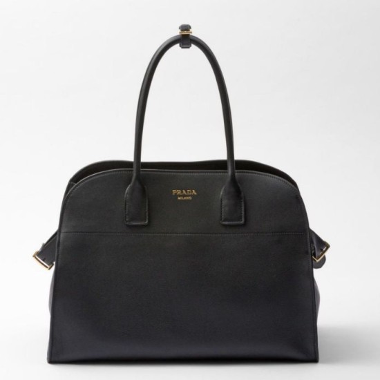 Replica Prada Large Tote Bag with Buckles Black Fake Replica Prada Large Tote Bag with Buckles Black Fake