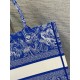 Replica Dior Medium Book Tote Bag Toile de Jouy Reverse Embroidery Blue Fake