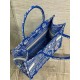 Replica Dior Medium Book Tote Bag Toile de Jouy Reverse Embroidery Blue Fake