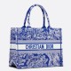Replica Dior Medium Book Tote Bag Toile de Jouy Reverse Embroidery Blue Fake